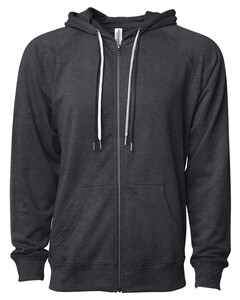 Independent Trading SS1000Z Gray-Icon Unisex Lightweight Loopback Terry Zip-Up Hoodie Gray