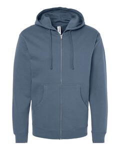Independent Trading SS4500Z Blue-Midweight  Zip-Up Hoodie Blue