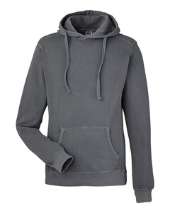 J. America 8730 Gray-Pigment-Dyed Fleece Hooded Sweatshirt Gray