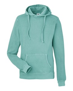 J. America 8730 Blue-Pigment-Dyed Fleece Hooded Sweatshirt Blue