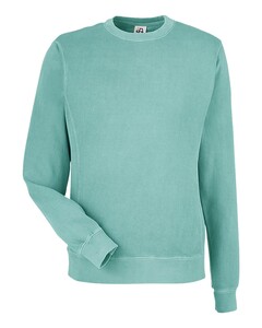 J. America 8731 Blue-Pigment-Dyed Fleece Crewneck Sweatshirt Blue