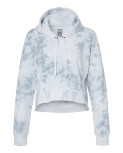 J. America 8853 Tie-Dyed-Women's Crop Hooded Sweatshirt Tie-Dyed
