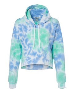 J. America 8853 Tie-Dyed-Women's Crop Hooded Sweatshirt Tie-Dyed