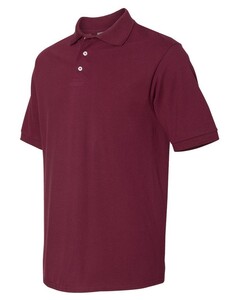 Easy Care Double Mesh Ringspun Pique Polo Shirt Maroon Jerzees 443M Maroon