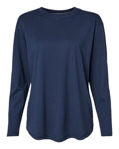 Ladies' Relaxed Fine Jersey Long Sleeve T-Shirt Navy L.A.T. Apparel 3508 Navy