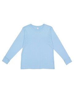 L.A.T. Apparel 6201 Blue-Youth Long Sleeve Fine Jersey T-Shirt Blue