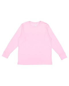 L.A.T. Apparel 6201 Pink-Youth Long Sleeve Fine Jersey T-Shirt Pink