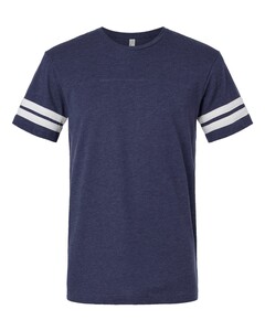 L.A.T. Apparel 6937 Navy-Football Fine Jersey T-Shirt Navy