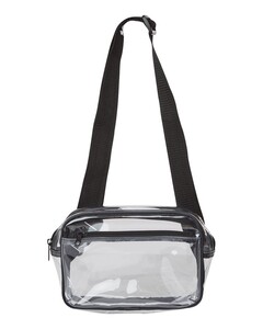 Liberty Bags 5778 Black-Clear Stadium 2-Pocket Fanny Pack/Crossbody Bag Black