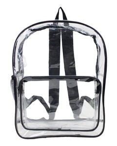 Liberty Bags 7013 Black-Large 17" Heavy Duty Clear Backpack Black