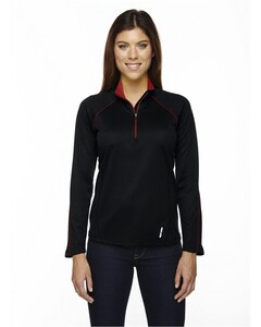 North End 78187 Black-Women's Radar Quarter-Zip Pullover Performance Top Black