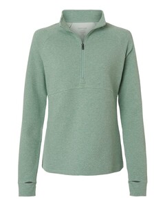 North End NE725W Green-Women's Spirit Textured Quarter-Zip Pullover Green