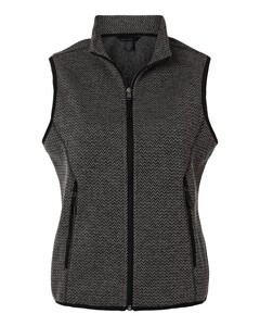 North End NE731W Black-Women's Jasper Jacquard Fleece Vest Black