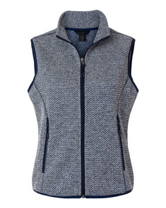 North End NE731W Navy-Women's Jasper Jacquard Fleece Vest Navy