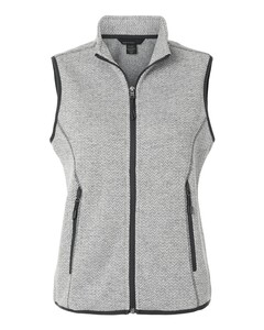 North End NE731W Gray-Women's Jasper Jacquard Fleece Vest Gray