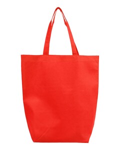 Q-Tees Q1251 Red-Non-Woven Gusset Bottom Tote Red