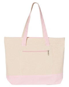 18.6L Canvas Zipper Tote Natural Q-Tees Q1300 Natural