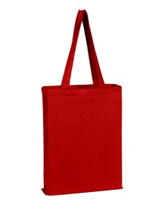 Q-Tees Q800GS Red-Canvas Gusset Promotional Tote Red