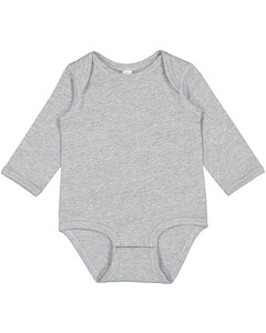 Infant Fine Jersey Long Sleeve Bodysuit Gray Rabbit Skins 4421 Gray