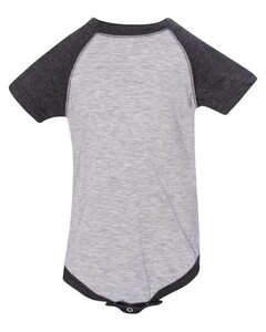 Infant Three-Quarter Sleeve Baseball Onesie Gray Rabbit Skins 4430 Gray