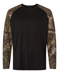 RealTree RT3104 Camo-Unisex Realtree&reg; Performance Colorblocked Long Sleeve T-Shirt Camo