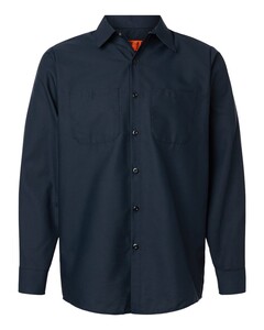 Red Kap SP14 Navy-Men's Industrial Long Sleeve Work Shirt Navy