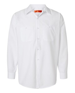 Red Kap SP14 White-Men's Industrial Long Sleeve Work Shirt White