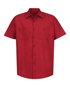 Red Kap SP24 Red-Men's Industrial Short Sleeve Work Shirt Red