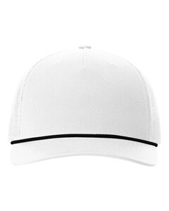 Five-Panel Trucker with Rope Cap White Richardson 112FPR White