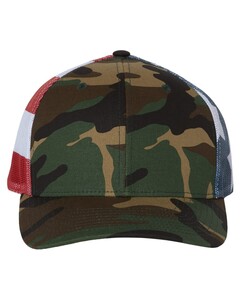 Printed Mesh-Back Trucker Hat Camo Richardson 112PM Camo