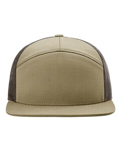 Richardson 168 Brown-7-Panel Flat-Bill Trucker Hat Brown