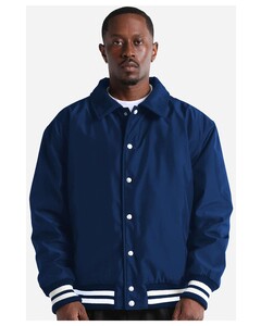 Shaka Wear CVBJ Navy-Unisex Collared Varsity Jacket Navy