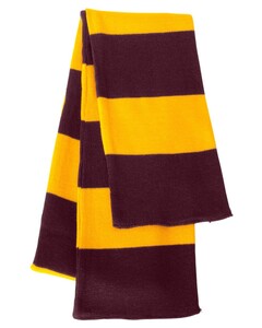 Sportsman SP02 Yellow-Rugby Striped Knit Scarf Yellow