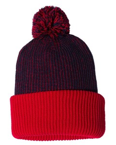 12" Knit Speckled Pom-Pom Beanie Navy Sportsman SP70 Navy