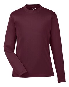 Team 365 TT11YL Maroon-Youth Zone Performance Long Sleeve T-Shirt Maroon