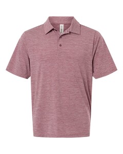 Team 365 TT125 Maroon-Men's Relay Heathered Stripe Polo Maroon