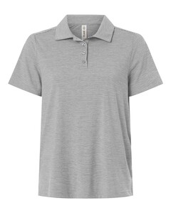 Team 365 TT125W Gray-Women's Relay Heathered Stripe Polo Gray