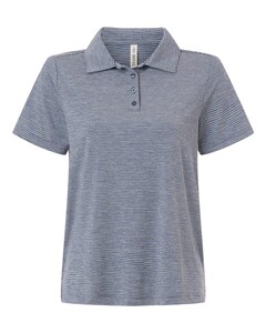 Team 365 TT125W Navy-Women's Relay Heathered Stripe Polo Navy