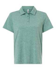 Team 365 TT125W Green-Women's Relay Heathered Stripe Polo Green