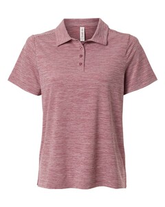 Team 365 TT125W Maroon-Women's Relay Heathered Stripe Polo Maroon