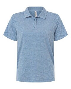 Team 365 TT125W Blue-Women's Relay Heathered Stripe Polo Blue