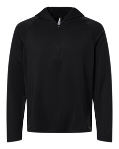 Team 365 TT200 Black-Men's Qualify Quarter-Zip Hooded Pullover Black
