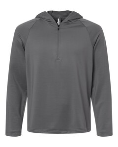 Team 365 TT200 Gray-Men's Qualify Quarter-Zip Hooded Pullover Gray