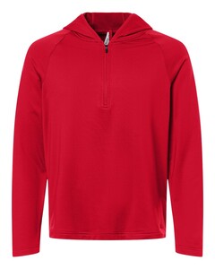 Team 365 TT200 Red-Men's Qualify Quarter-Zip Hooded Pullover Red