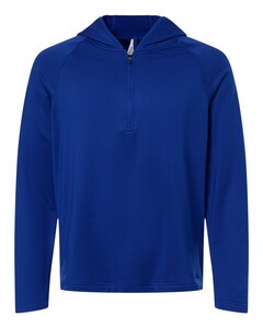 Team 365 TT200 Blue-Men's Qualify Quarter-Zip Hooded Pullover Blue