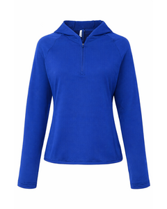 Team 365 TT200W Blue-Women's Qualify Quarter-Zip Hooded Pullover Blue
