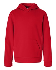 Team 365 TT400Y Red-Youth Squad Hooded Tech Fleece Pullover Red