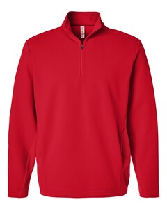 Team 365 TT401 Red-Unisex Squad Cadet Quarter-Zip Tech Fleece Pullover Red