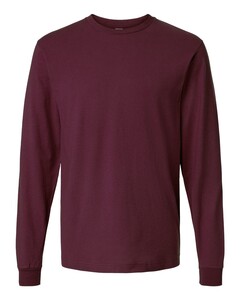 Tultex 202LS Maroon-Fine Jersey Long Sleeve T-Shirt Maroon