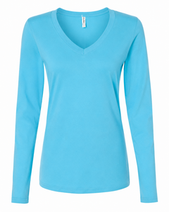 Tultex 214LS Blue-Green-Women's Fine Jersey T-Shirt Blue-Green